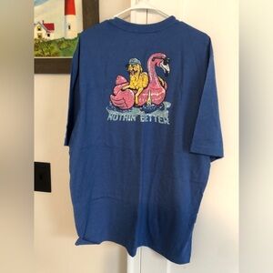 Izod Blue Short Sleeve Tee with Flamingo Design